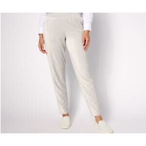 Anybody Rib Velour Pull On Light Gray Size XL Tapered Leg Pant A624561 NWOT